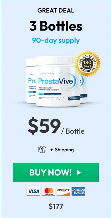 ProstaVive 3 jar package, 90-day supply at $59 per jar